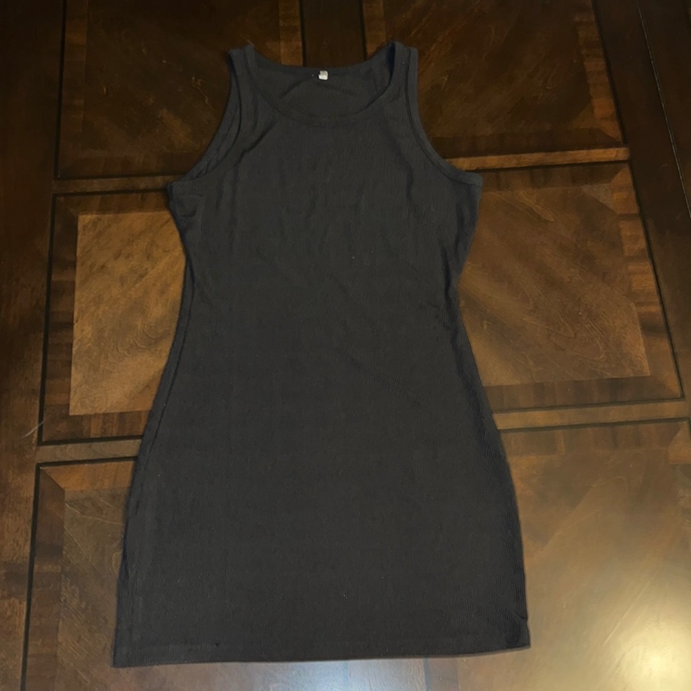 NWOT  - Never Worn Black Mini Ribbed Tank Dress